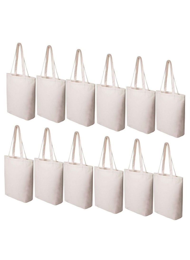 Eco-neutral - (12 Pack) Eco-Neutral Cotton Tote Bag - Bulk/Wholesale for DIY Crafts, Gift Bag and Wedding, Birthday, Shopping, or Reusable Grocery Bag - Image 1