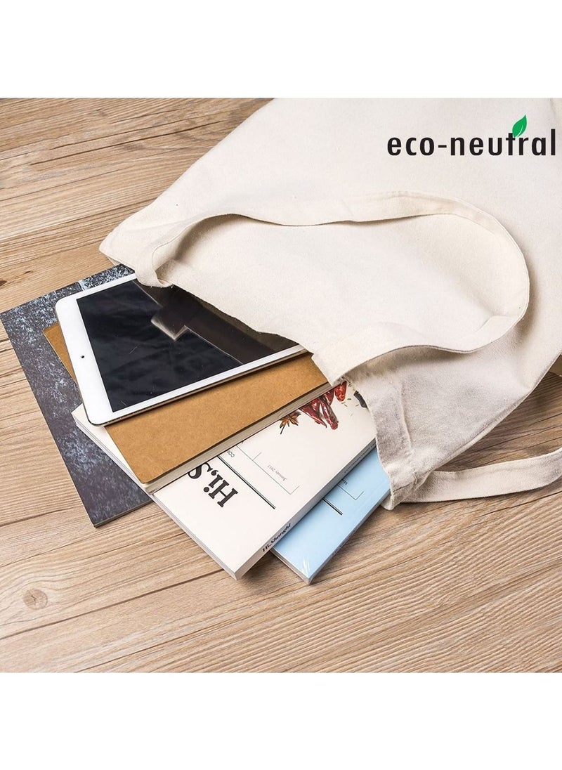 Eco-neutral - (12 Pack) Eco-Neutral Cotton Tote Bag - Bulk/Wholesale for DIY Crafts, Gift Bag and Wedding, Birthday, Shopping, or Reusable Grocery Bag - Image 1
