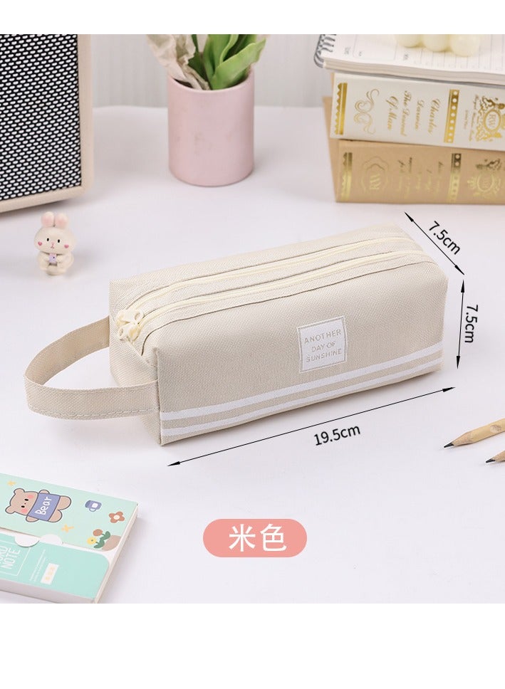 Double Compartment Oxford Pencil Case, Compact Multi-Pocket Pencil Case,  Dustproof, Suitable For Boys Or Girls, Students, School, College Or Office