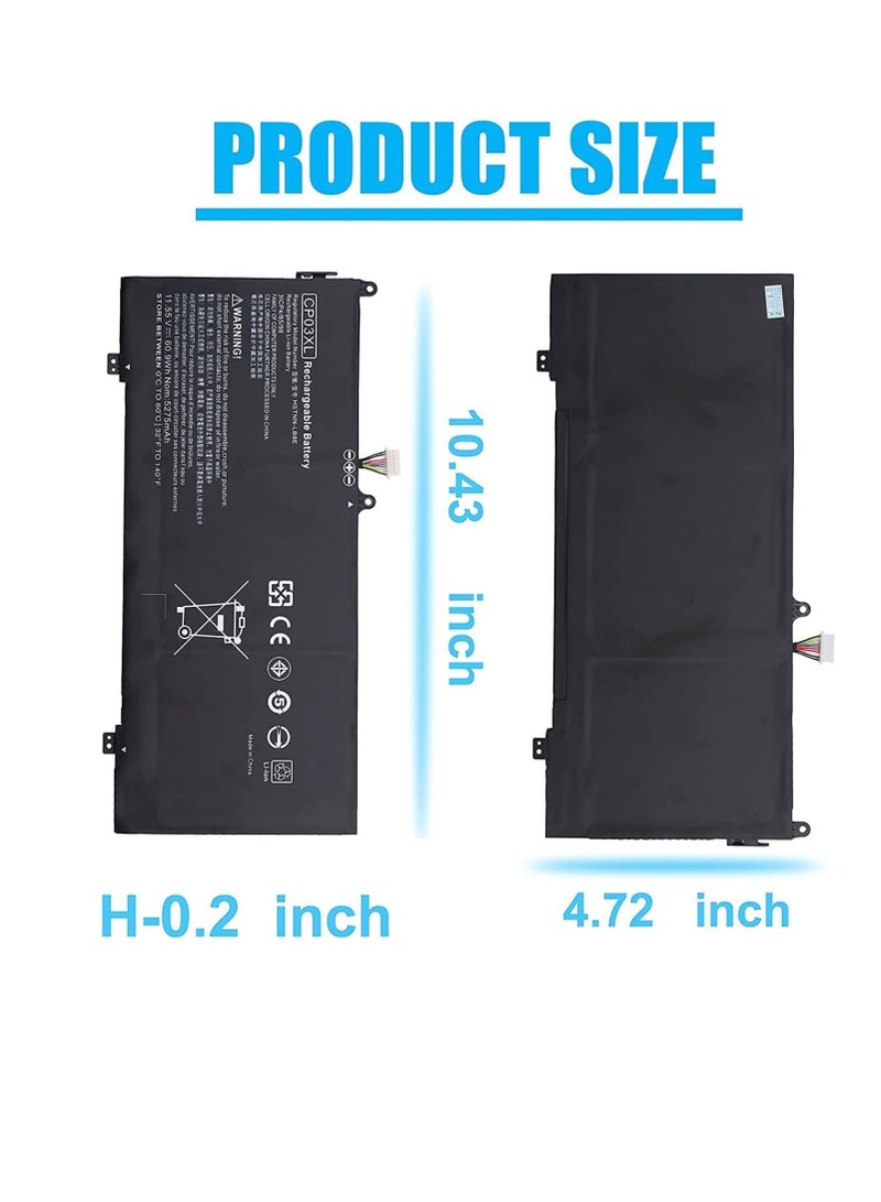 CP03XL Battery for HP Spectre X360 13-AE000 Series:13-AE011DX 13-AE012DX 13-AE001NG 13-AE006NO 13-AE013DX 13-AE091MS 13-AE0XX CP03060XL 929066-421 929072-855 HSTNN-LB8E LB8-11.55V 60.9Wh.  - Image 2