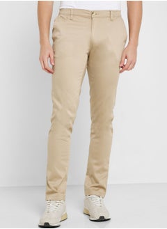 Men Mid-Rise Classic Slim Fit Chinos Trousers