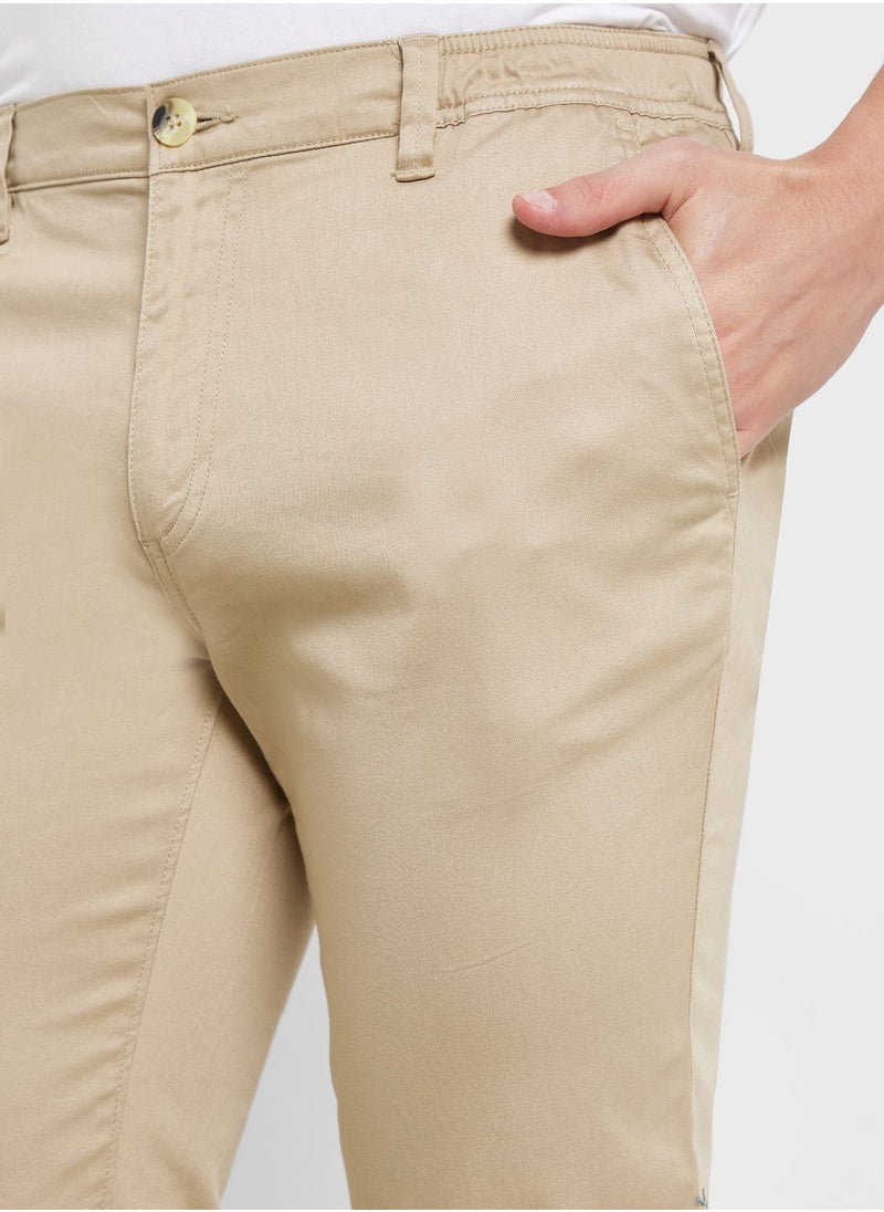 Thomas Scott - Men Mid-Rise Classic Slim Fit Chinos Trousers - Image 1