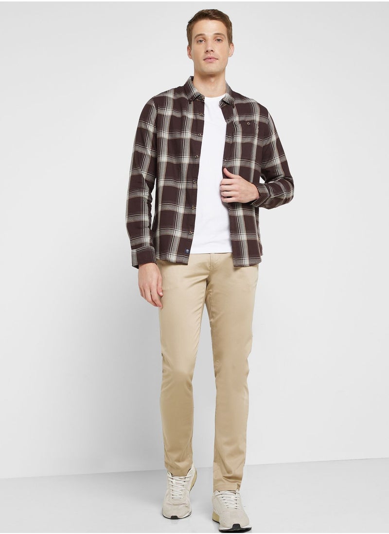 Thomas Scott - Men Mid-Rise Classic Slim Fit Chinos Trousers - Image 1