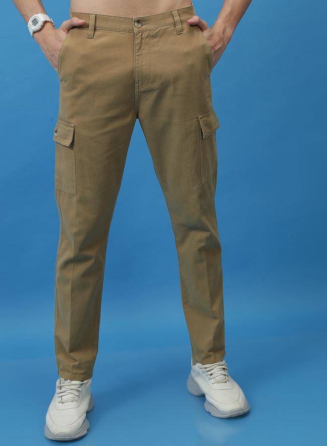 Mid Rise Tapered Fit Cargo Trousers by Styli