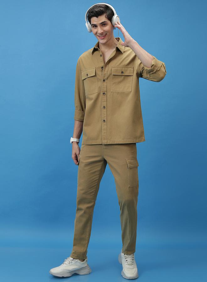 Mid Rise Tapered Fit Cargo Trousers by Styli