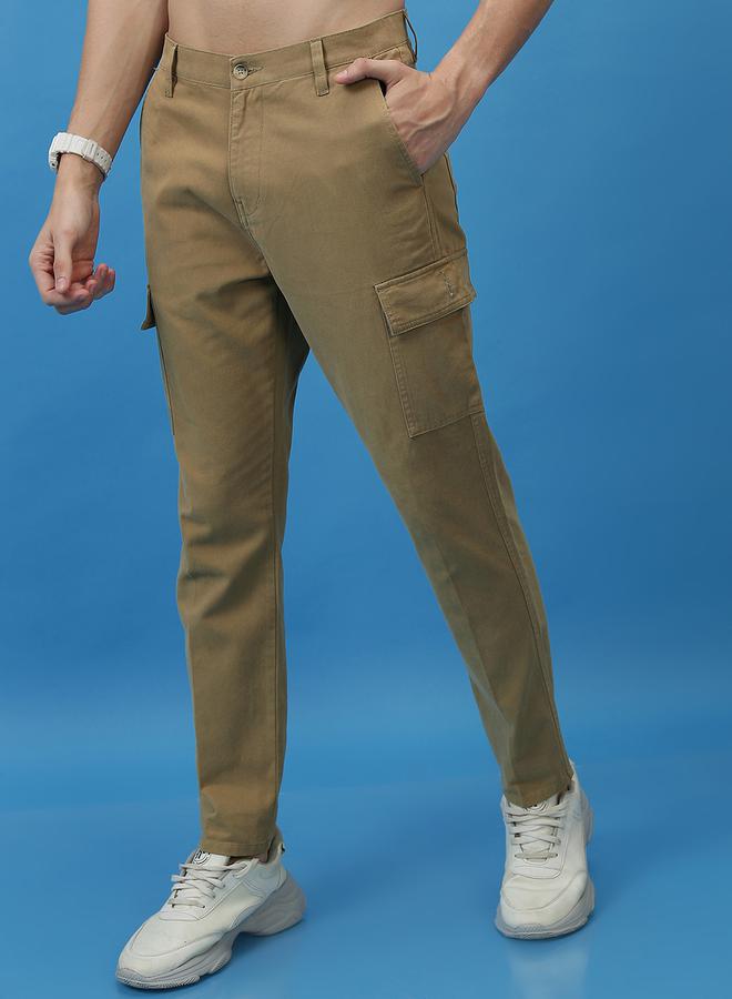 Mid Rise Tapered Fit Cargo Trousers by Styli