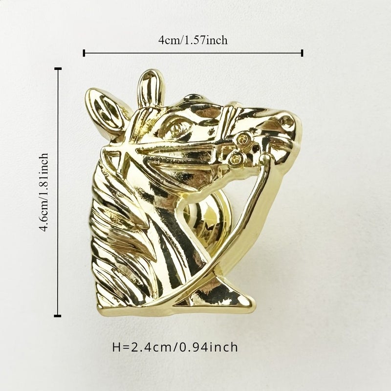 4Pcs Black Horse Head Metal Pull Handle Hook for Cabinets Drawers Wardrobes Storage Boxes - Image 5