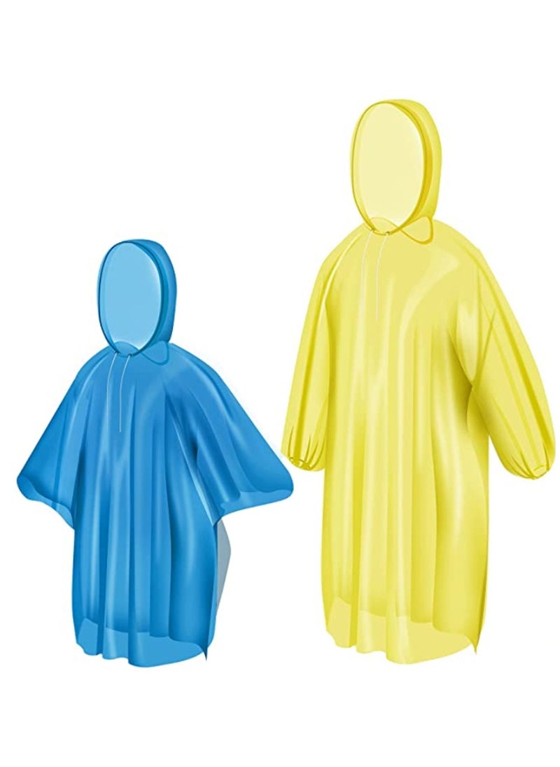 Generic Ponchos Family Pack, Rain Poncho for Adults and Kids (3 pack of Adults，2 pack of Kids)  - Image 2