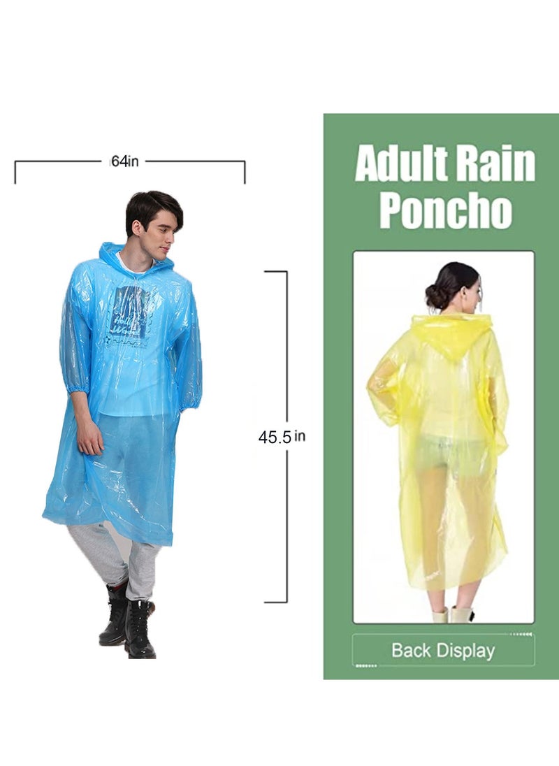 Generic Ponchos Family Pack, Rain Poncho for Adults and Kids (3 pack of Adults，2 pack of Kids)  - Image 3