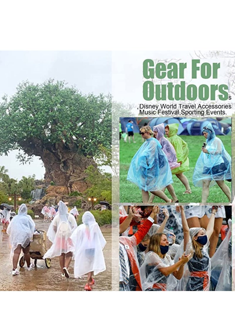 Ponchos Family Pack, Rain Poncho for Adults and Kids (3 pack of Adults，2 pack of Kids)