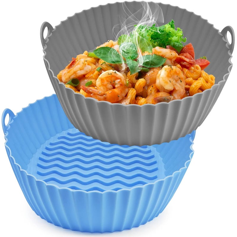 2 PCS Air Fryer Silicone Liners 85Reusable Silicone Air Fryer Liner Pot Bowl Basket Accessories for Gourmia COSORI Instant Ninja Chefman Ultrean GoWISE Power XL Air Fryer Steamer Oven Microwave