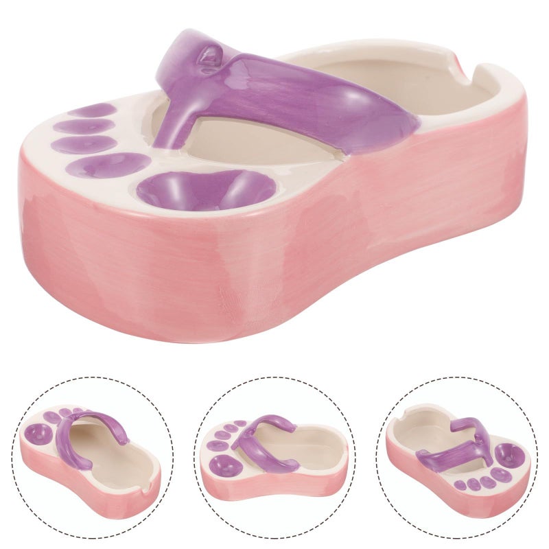 Purple Ceramic Slipper Ashtray Tabletop Cigarette Holder Indoor Outdoor - Image 5