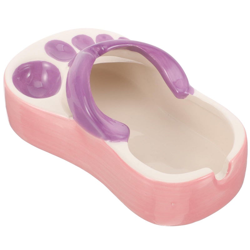 Purple Ceramic Slipper Ashtray Tabletop Cigarette Holder Indoor Outdoor - Image 2