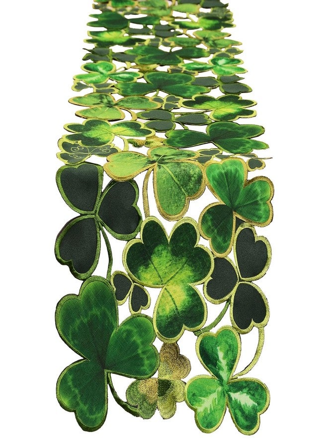 Grelucgo Embroidered Decorative Clover Table Runner for St. Patrick's Day (13x90 inches) - Image 1