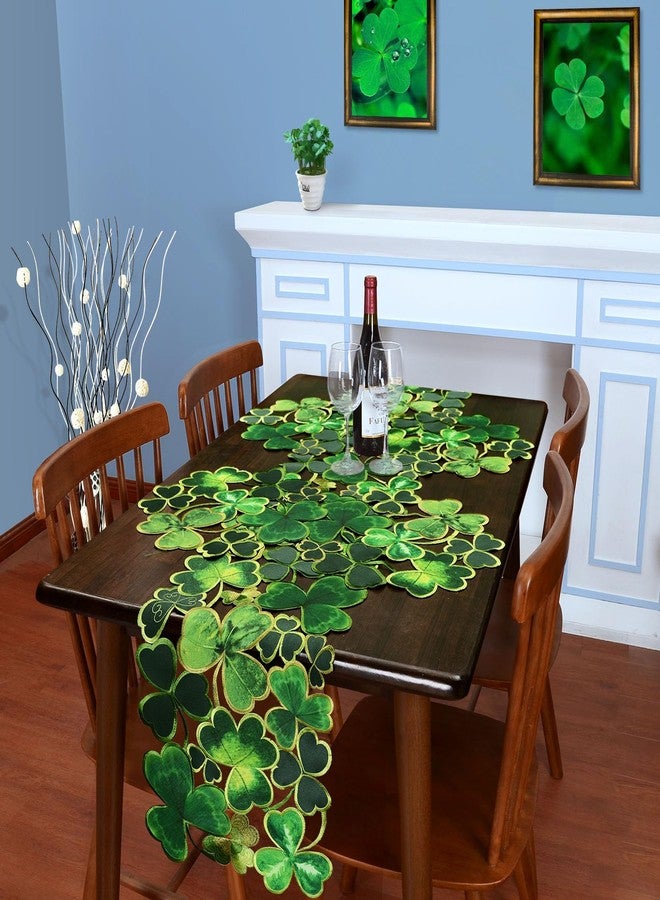 Grelucgo Embroidered Decorative Clover Table Runner for St. Patrick's Day (13x90 inches) - Image 4