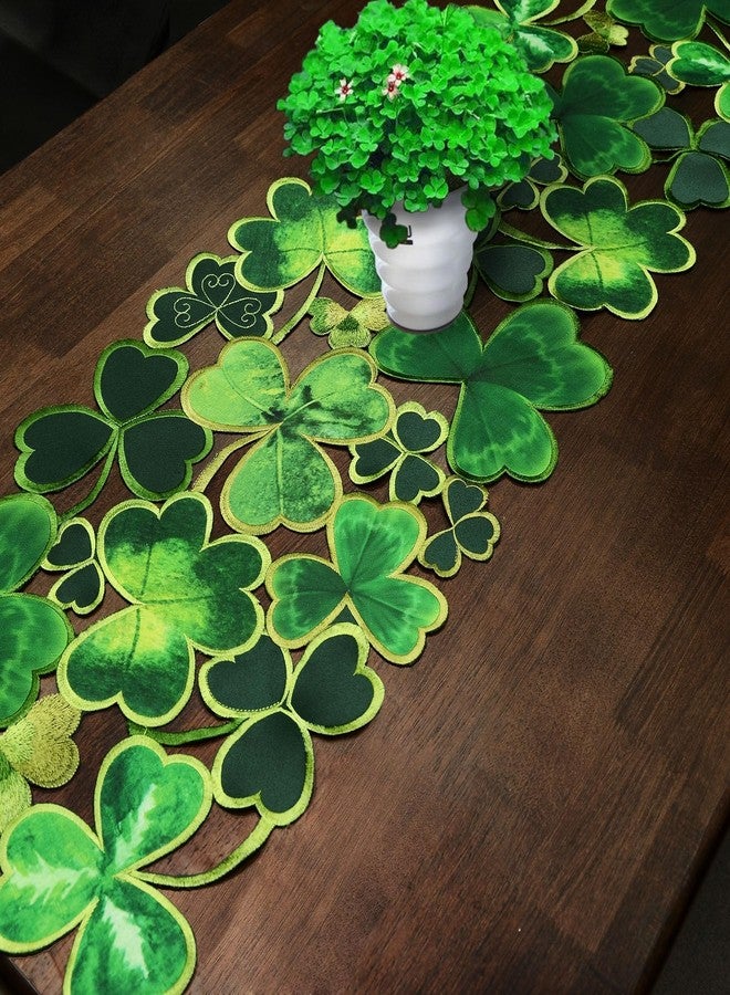 Grelucgo Embroidered Decorative Clover Table Runner for St. Patrick's Day (13x90 inches) - Image 3
