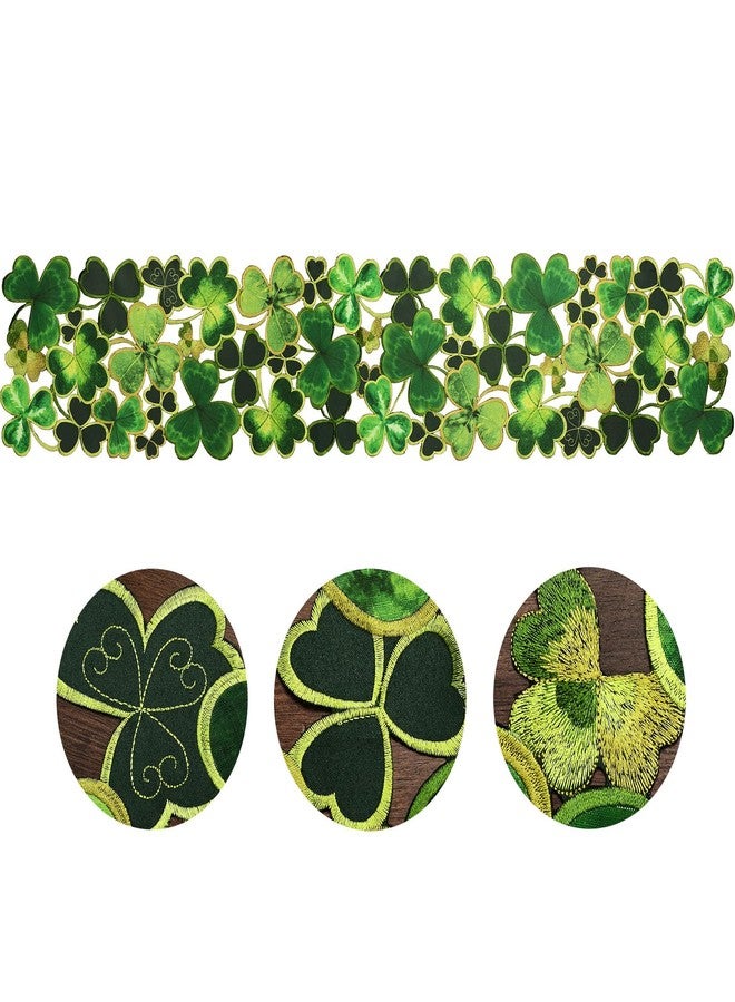 Grelucgo Embroidered Decorative Clover Table Runner for St. Patrick's Day (13x90 inches) - Image 2