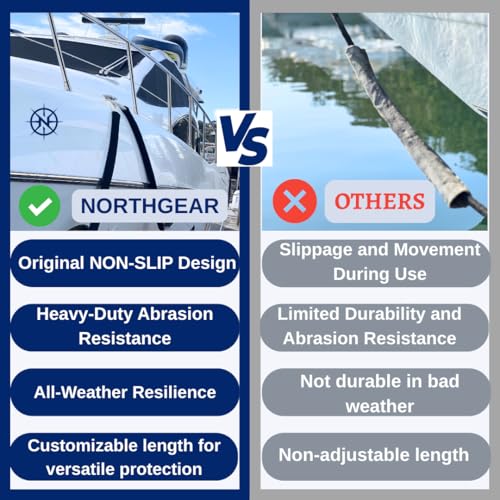 NORTHGEAR Dock Line Chafe Guards,Size 24" and 47" Inche Length (2 Pack) - Ultra-Strong Removable Chafing Guard, UV Resistant, Eliminates Boat Line Squeaking and Protects Your Boat Finish - Image 2