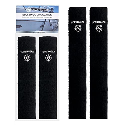 NORTHGEAR Dock Line Chafe Guards,Size 24" and 47" Inche Length (2 Pack) - Ultra-Strong Removable Chafing Guard, UV Resistant, Eliminates Boat Line Squeaking and Protects Your Boat Finish - Image 1