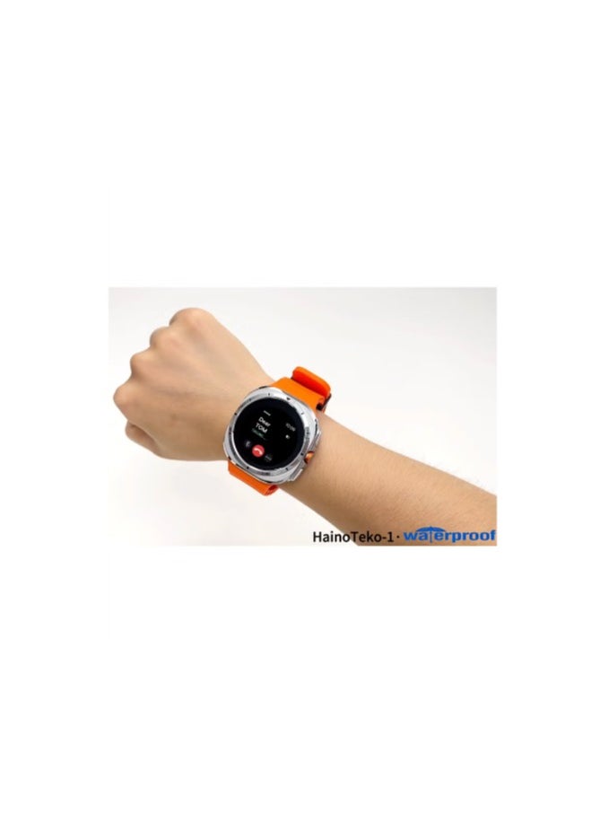 Haino Teko - 1 Ultra Waterproof Smartwatch With AMOLED Display and 3 Pair Straps For Men Silver - Image 1