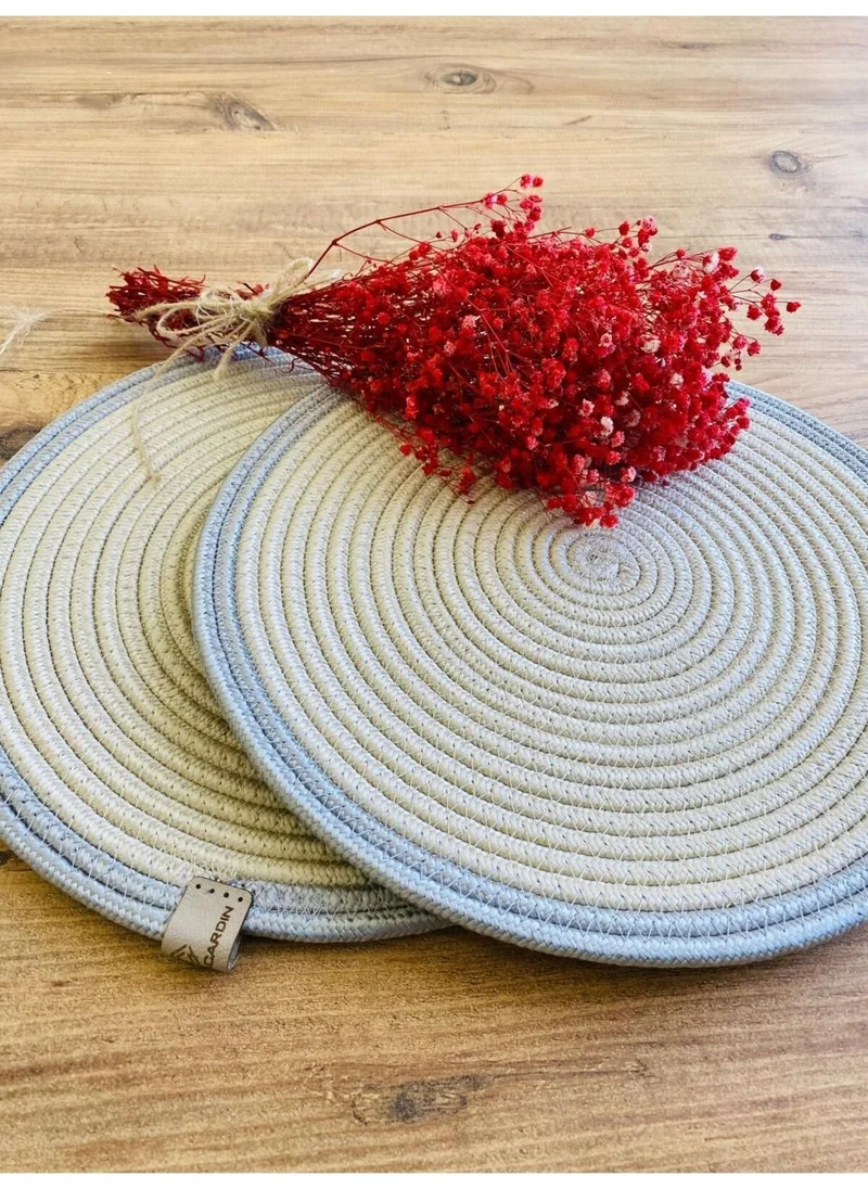 BDZ Deri BDZ Leather Jute Wicker American Service Plate 2 Pieces
