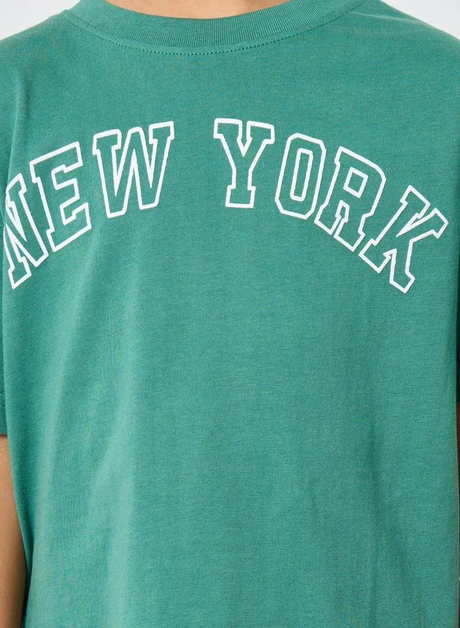 Styli Kids Green New York Graphic Oversized T-Shirt
