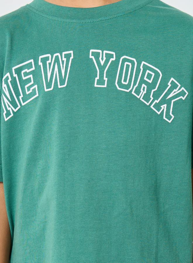 Styli Kids Green New York Graphic Oversized T-Shirt - Image 3