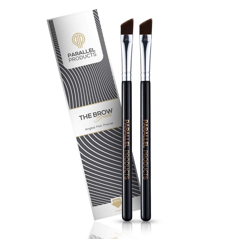 PARALLEL PRODUCTS - The BROW Brush - (2 Pack) Premium Angled Eyebrow Brush for Powder, Henna, Cream, Tint, Makeup, Gel, Lamination and Wax - Image 1