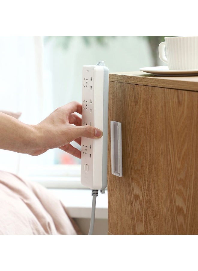 2 pcs,No - Punching Power Strip Holder, Self - Adhesive Wall - Mounted Organizer for Socket, Power Strip & Router, Trace - free Installation  - Image 3