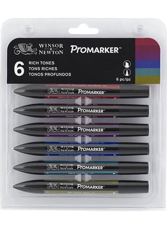 Winsor Newton - Winsor Newton Promarker Rich Tones 6 pack - Image 1