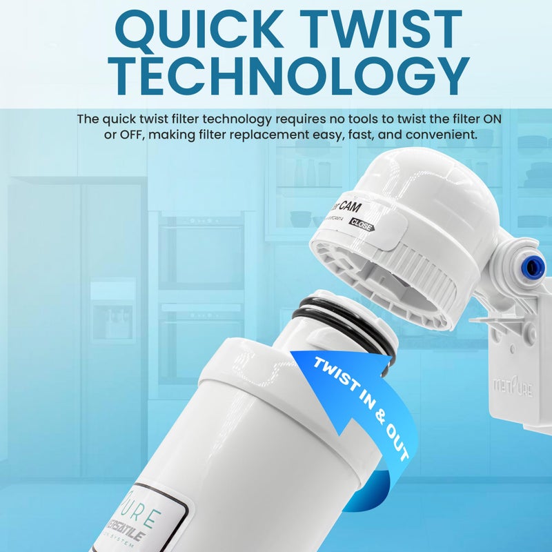 Metpure Versatile Inline Mvcto11-Kit Quick Twist Water Filter 1/4"" For Refrigerator Ice Maker Coffee Maker Reduces Bad Taste Odor Chlorine In Drinking Water. Complete Kit. - Image 5