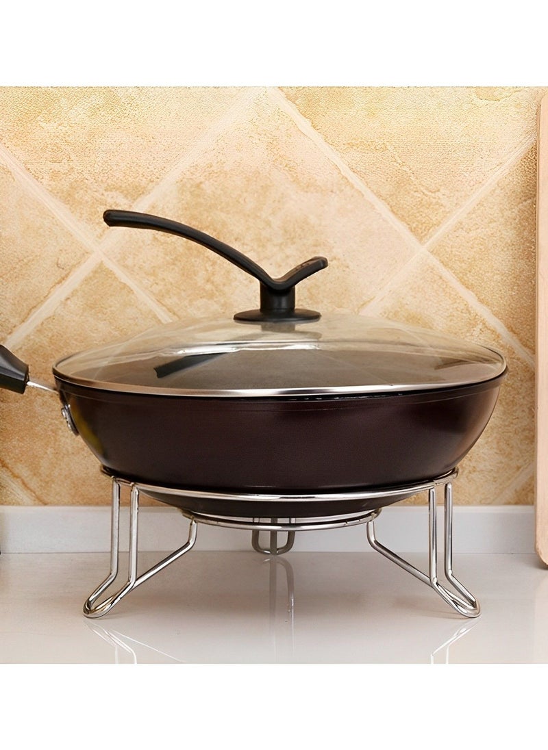 Generic - Stainless Steel Steamer Basket Wok Ring Support Stand Insulated Pot Mats Cookware Ring Gas Stove Rack - Image 1