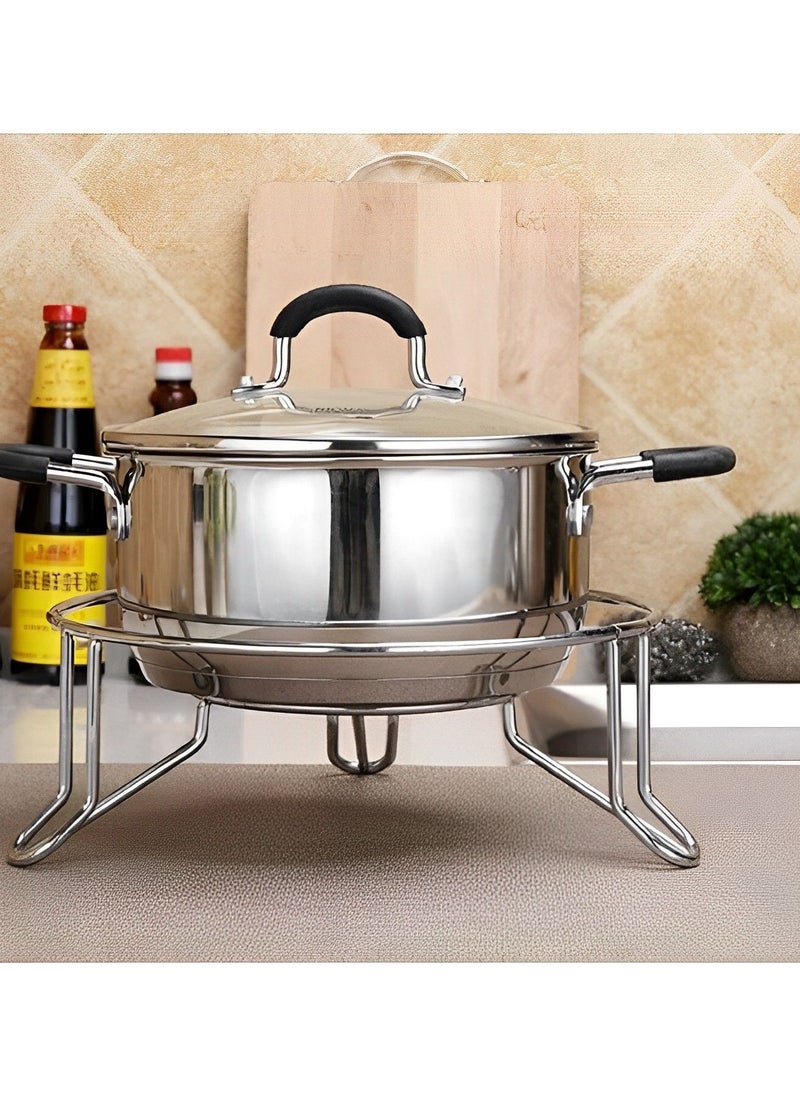 Generic - Stainless Steel Steamer Basket Wok Ring Support Stand Insulated Pot Mats Cookware Ring Gas Stove Rack - Image 1