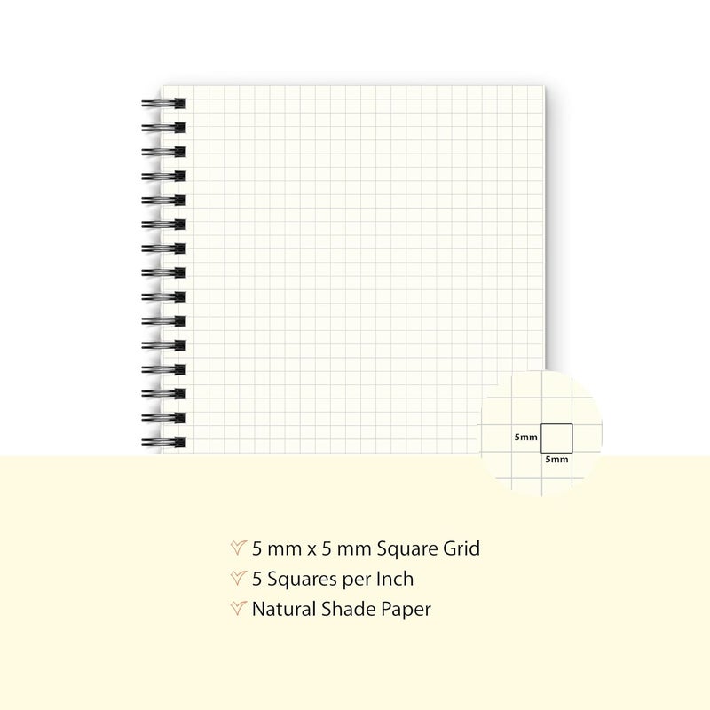PAPERO Professional A5 Square Grid Notebook | 5MM Square Graph Design | 100 GSM A5 Size (21.0 x 14.5 cm) | Ideal for Architects & Designers | Kraft Cover | 100 Pages | (Plain Square) - Image 4