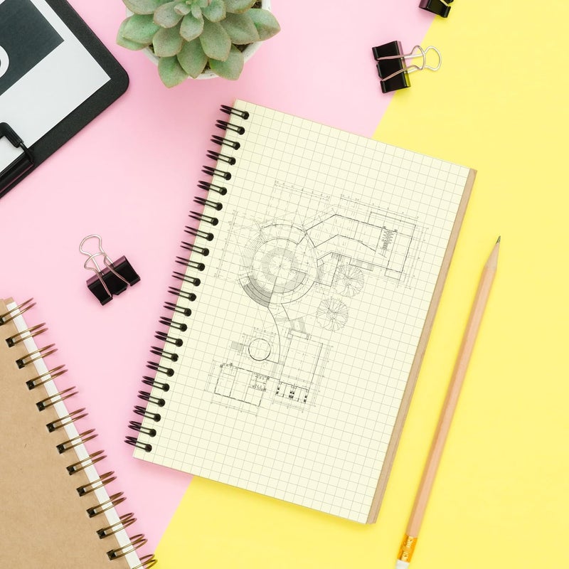 PAPERO Professional A5 Square Grid Notebook | 5MM Square Graph Design | 100 GSM A5 Size (21.0 x 14.5 cm) | Ideal for Architects & Designers | Kraft Cover | 100 Pages | (Plain Square) - Image 5