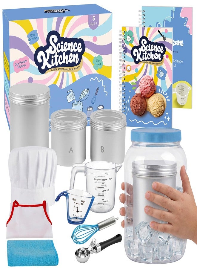 Aizweb Ice Cream Maker for Kids-Science Kit to Make Your Own Real Ice Cream|STEM Educational Science Experiments,Birthday Gifts for Boys&Girls Ages 5-14|Includes Visual Recipes,Scoop,Cans&Whisks - Image 1