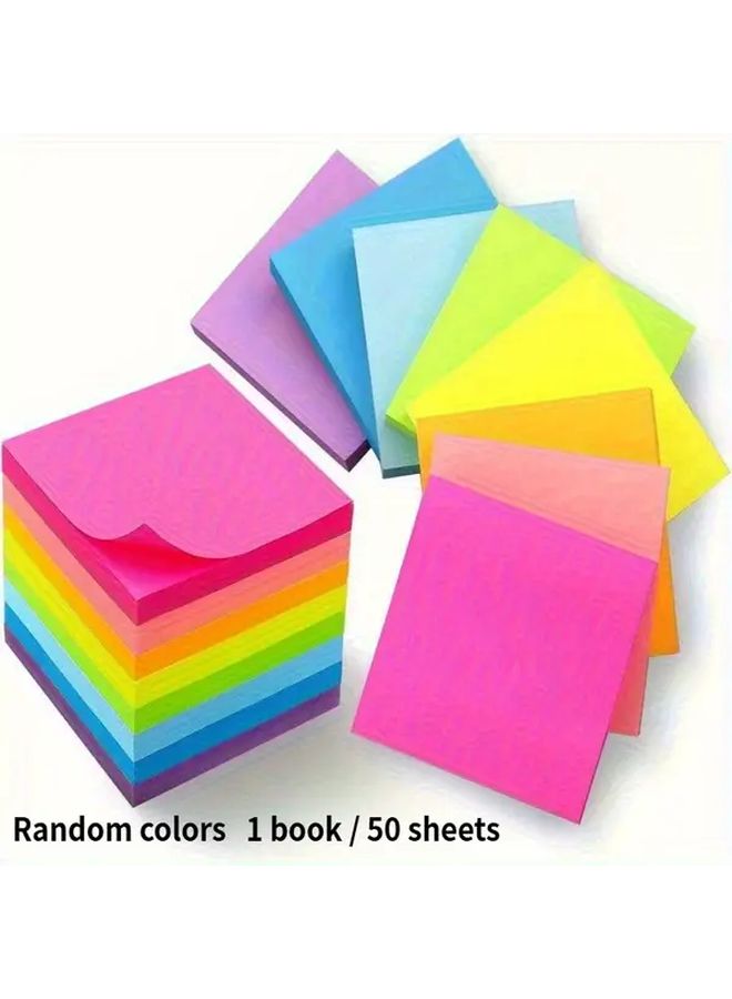 50 Sheets Solid Color Sticky Notes Random Color 1 Book For School Office Memo Marking - Image 3