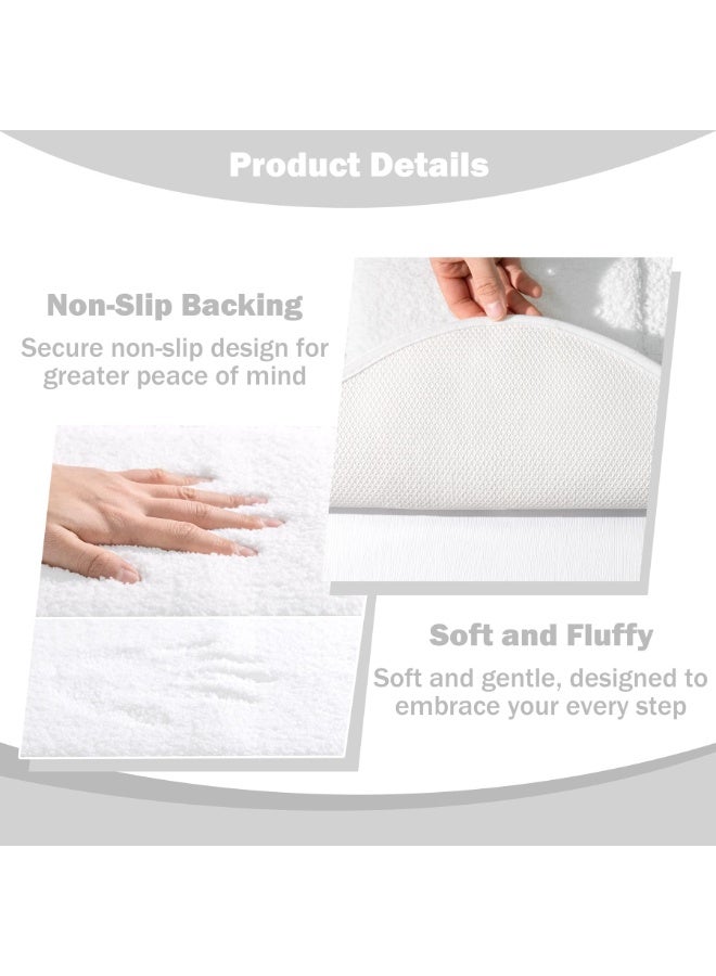 كيلا سجادة حمام، سجادة حمام فائقة النعومة ماصة وقابلة للغسل، سجادات حمام غير قابلة للانزلاق للحمام وحوض الاستحمام والدش، أبيض (50*80 سم) - Image 4