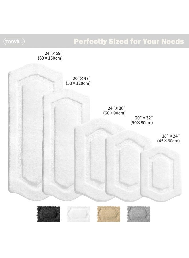 كيلا سجادة حمام، سجادة حمام فائقة النعومة ماصة وقابلة للغسل، سجادات حمام غير قابلة للانزلاق للحمام وحوض الاستحمام والدش، أبيض (50*80 سم) - Image 2