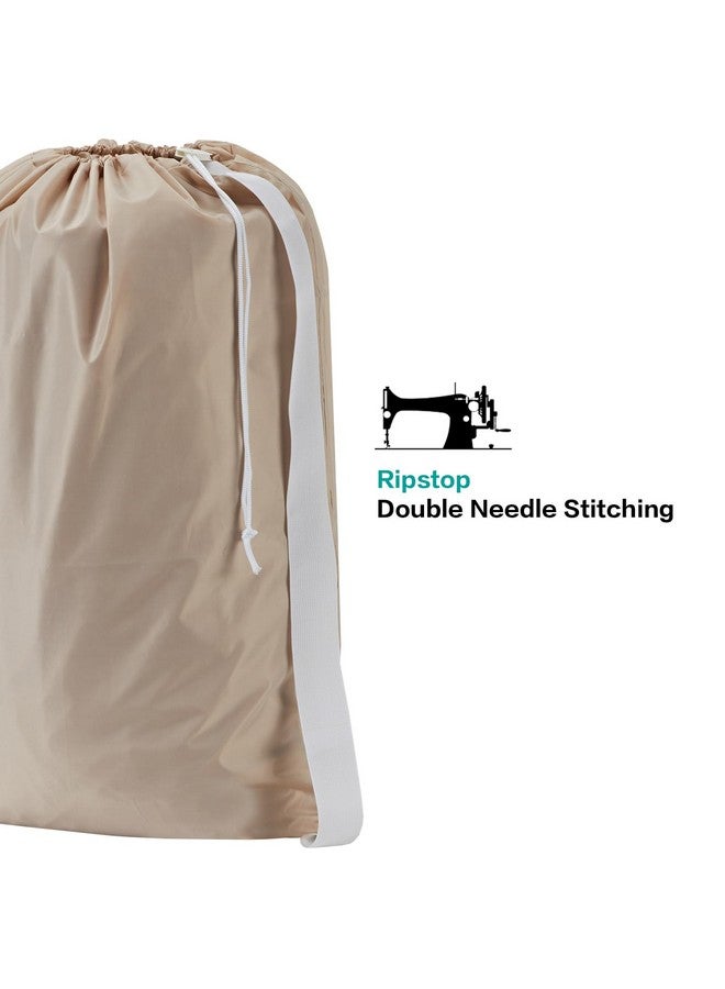 حقيبة غسيل من النايلون من هومست، مقاس XL، مع حزام، منظم كبير للملابس المتسخة، سهلة التركيب في سلة الغسيل أو سلة الملابس، يمكنها حمل ما يصل إلى 4 أحمال من الملابس، لون بيج - Image 4