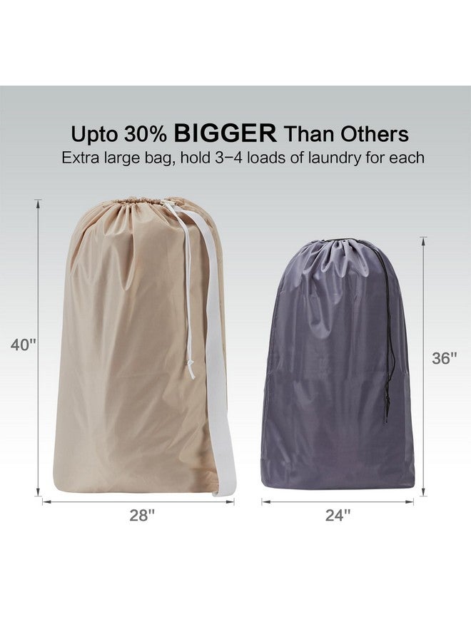حقيبة غسيل من النايلون من هومست، مقاس XL، مع حزام، منظم كبير للملابس المتسخة، سهلة التركيب في سلة الغسيل أو سلة الملابس، يمكنها حمل ما يصل إلى 4 أحمال من الملابس، لون بيج - Image 3