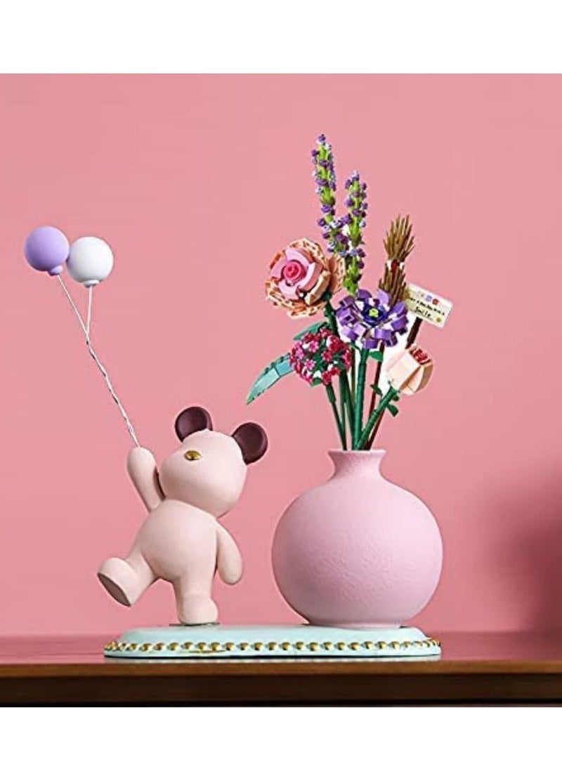 SYOSI مجموعة مكعبات بناء باقة زهور، مجموعة ألعاب أدوات البناء باقة الزهور إرسال DIY مع علب تعبئة رائعة، مناسبة لتزيين الغرف وتزيين المكاتب الجمالية 547 قطعة، 8 زهور - Image 2