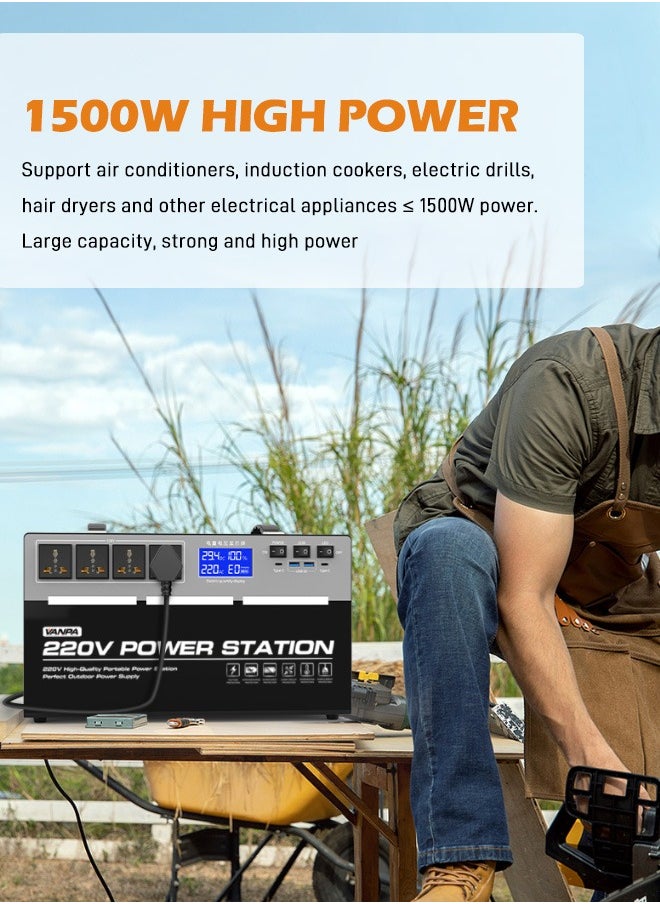 VANPA VANPA 1500W Portable Power Station 4x AC 220V Pure Sine Wave Output 1920Wh Large Capacity Battery For Camping Outdoor Work  - Image 4