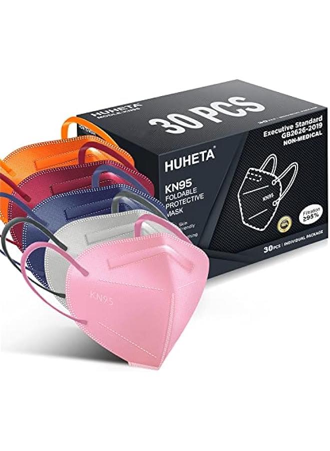 Arabest KN95 Face Mask, 30 Pack Individually Wrapped, 5-Ply Breathable and Comfortable Safety Mask, Filter Efficiency Over 95%, Protective Cup Dust Masks Against PM2.5 (Multicolored Mask)  - Image 1