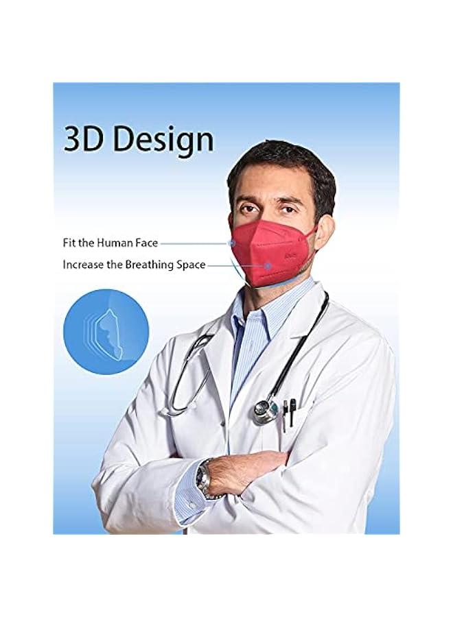 Arabest KN95 Face Mask, 30 Pack Individually Wrapped, 5-Ply Breathable and Comfortable Safety Mask, Filter Efficiency Over 95%, Protective Cup Dust Masks Against PM2.5 (Multicolored Mask)  - Image 5