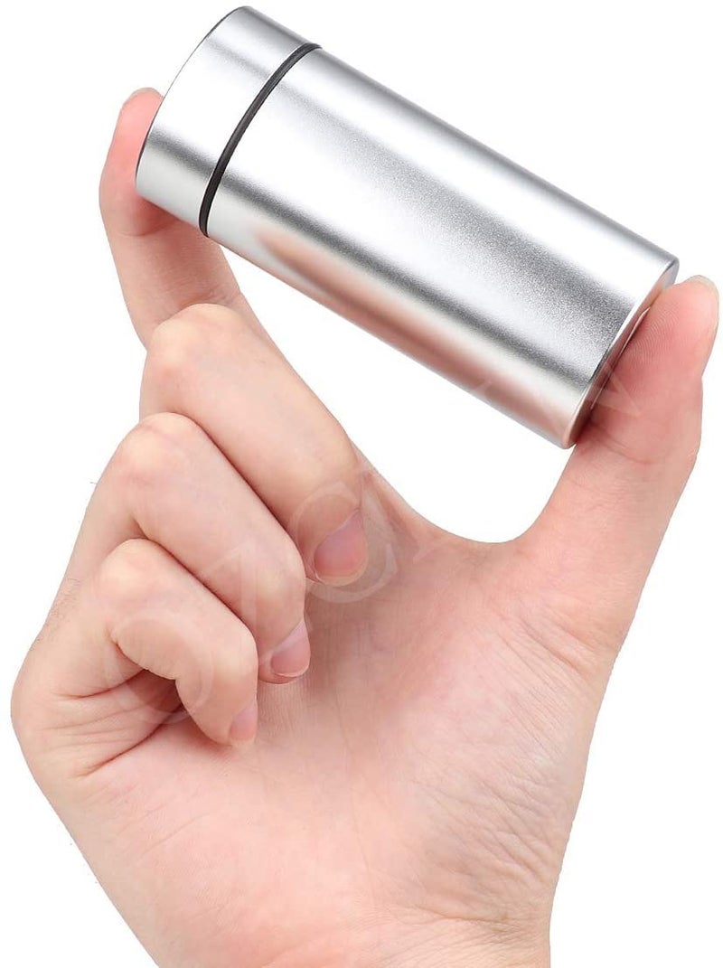 OZCHIN Aluminum Storage Jar Portable Airtight Smell Proof Container Bottle Multipurpose Storage Container for Spices  Coffee & Teas 80ml (Silver&Black) - Image 1
