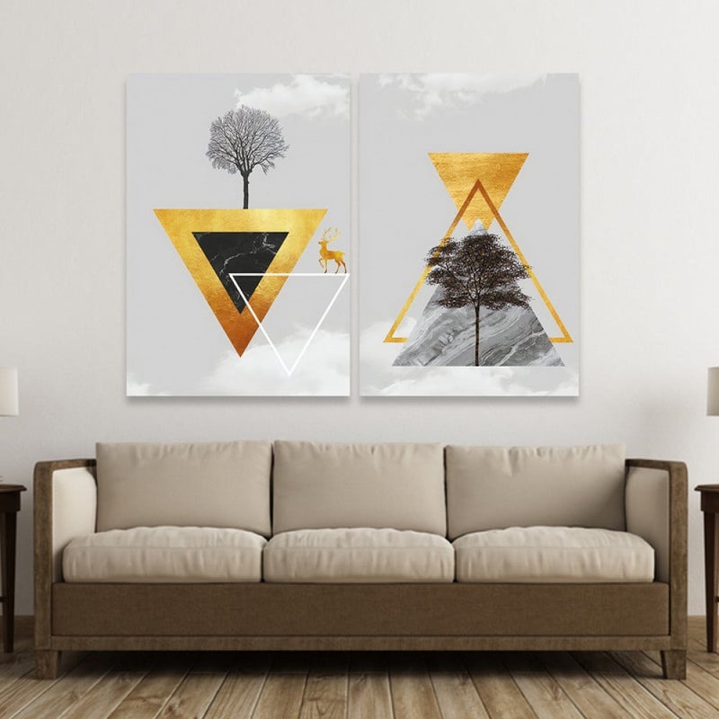 Marktna Modern double canvas painting - Image 1