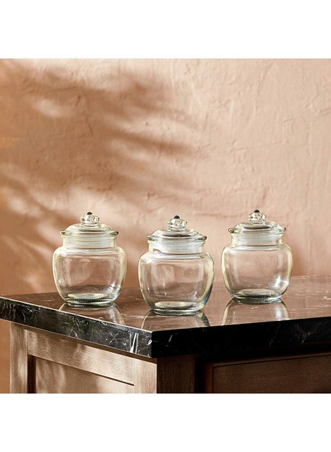 Home Box Atlanta 3-Piece Belly Glass Jar Set 600 Ml - Image 1