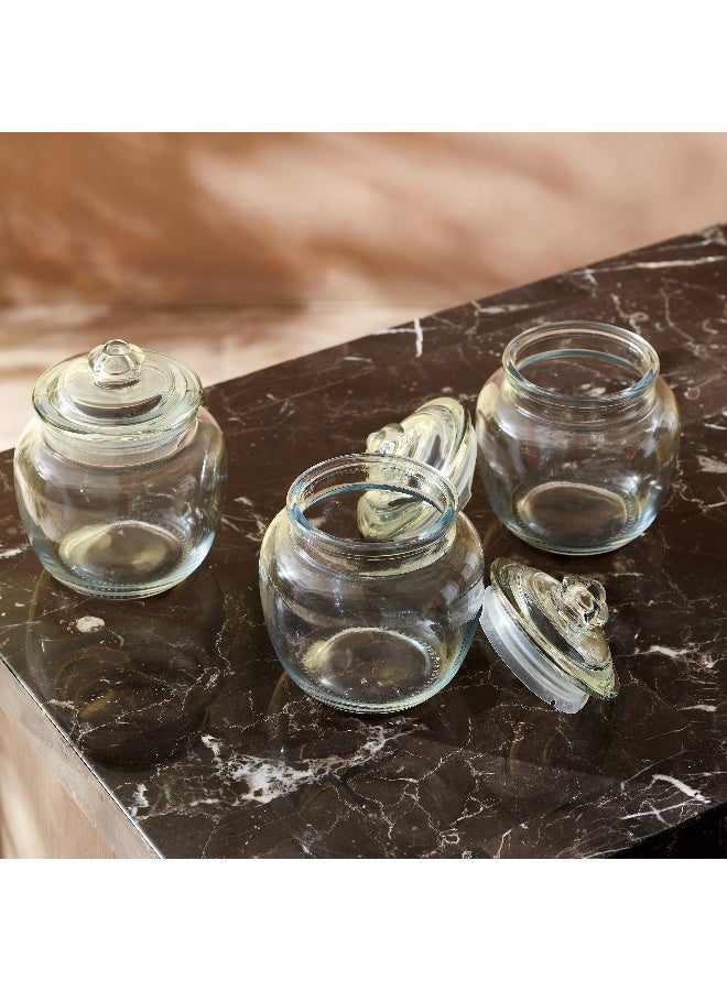 Home Box Atlanta 3-Piece Belly Glass Jar Set 600 Ml - Image 3