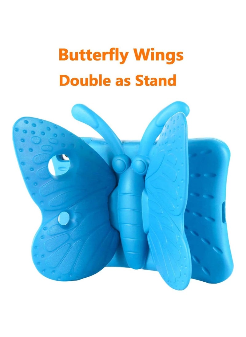 vesus iPad 9th 8th 7th Generation Case Kids Girls, Cute Butterfly Shockproof EVA Foam Super Protection Stand Cover for iPad 2021 2020 2019 10.2" and iPad Air 3 Pro 10.5" - Blue - Image 2